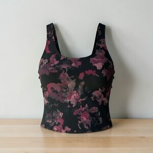 Jessica Simpson Black Tank Top with Pink Floral Print